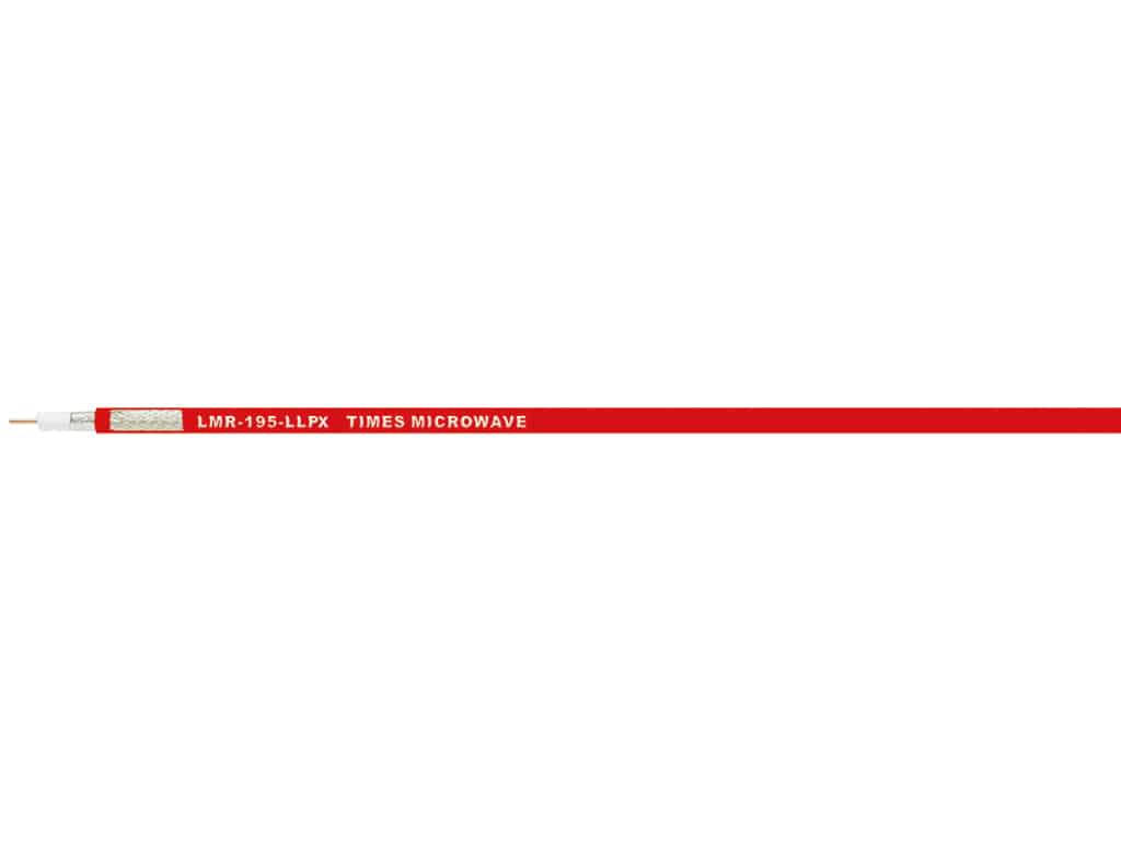 Indoor highly fire retardant LMR-195-LLPX cable intended specifically for runs within return air handling plenums.