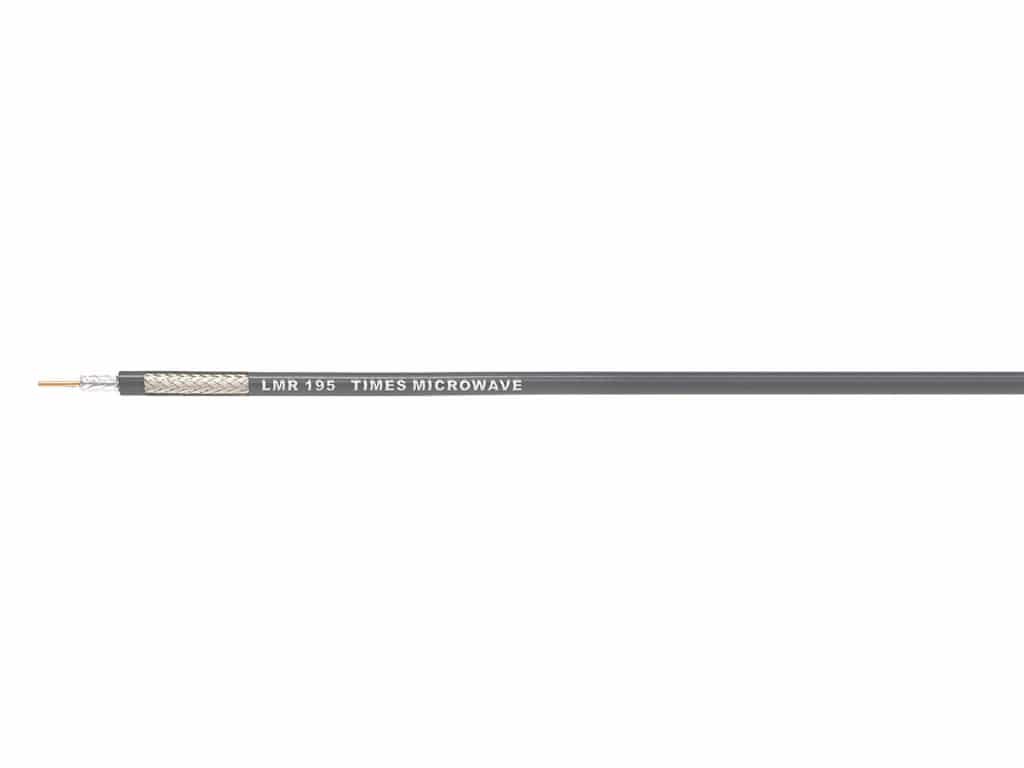 50 Ohms LMR-195 coax cable with UV Resistant jacket designed for antenna feeder jumper assemblies.