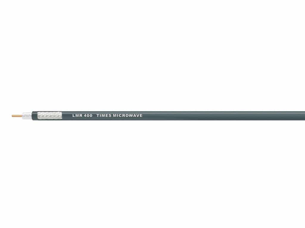 50 Ohms LMR-400 coax cable with UV Resistant jacket designed for antenna feeder jumper assemblies runs.